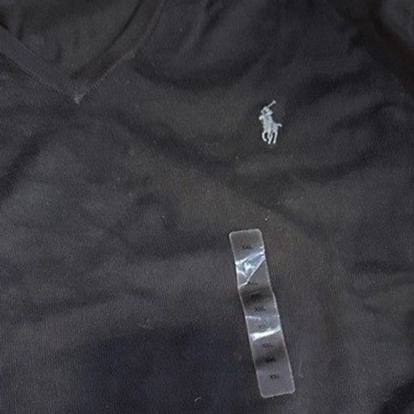 Polo Ralph Lauren Mens XXL Navy Blue Pima Cotton V-Neck Sweater Pony Logo - Picture 3 of 6